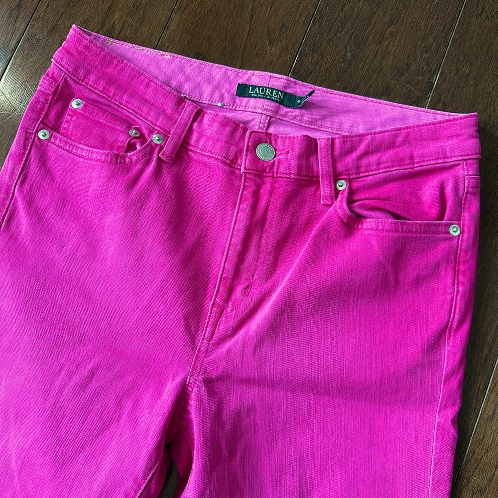 Ralph Lauren Bright Pink Skinny Jeans - Picture 2 of 7